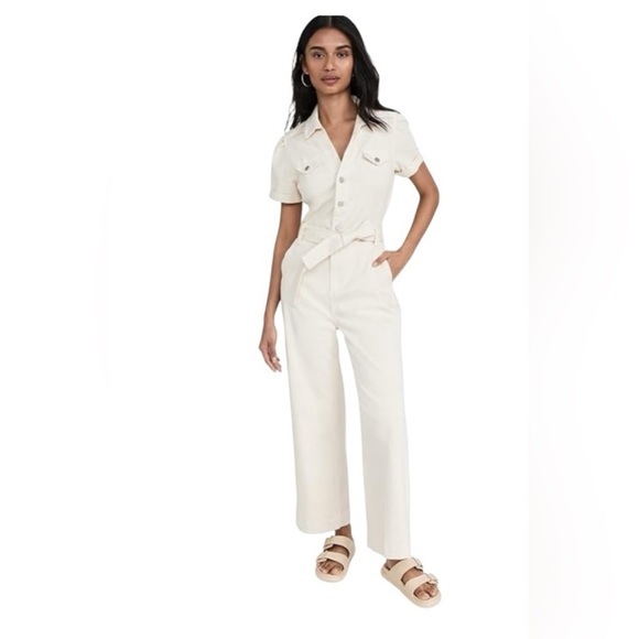 A.L.C. Augusta Utility Jumpsuit in Off White - Picture 1 of 8